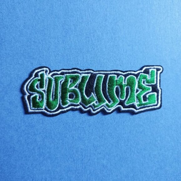 🌴 Sublime Iron-On Patch – Green / White / Black (1.1” x 3.8”) - Picture 1 of 5